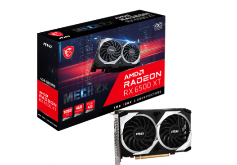 MSI Radeon RX 6500 XT MECH 2X 4GB GDDR6 OC Graphic Card (912-V508-005)