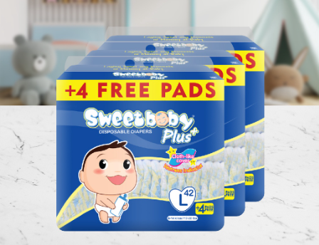 SWEETBABY PLUS - JUMBO PACK LARGE 42+4 x 3 PACKS