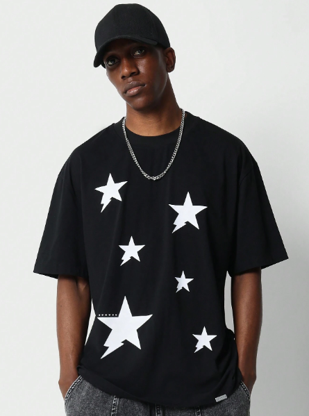 SUMWON Regular Fit Tee With Front Starry Print