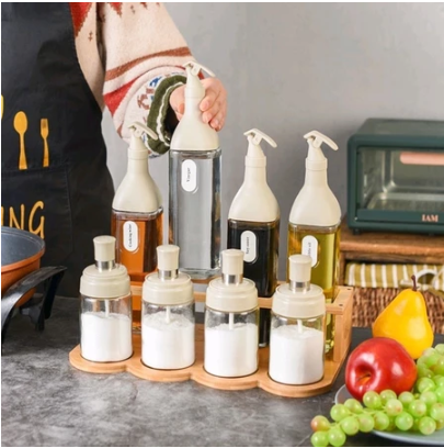 DHD Thickening Bottle Kitchen Seasoning Glass Jar Spice Container with Spoon