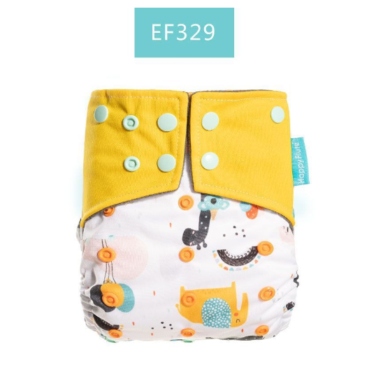 Happyflute Baby Cloth Diapers Double Gusset Bamboo Charcoal Inner Washable Cloth Nappy Without Insert D15