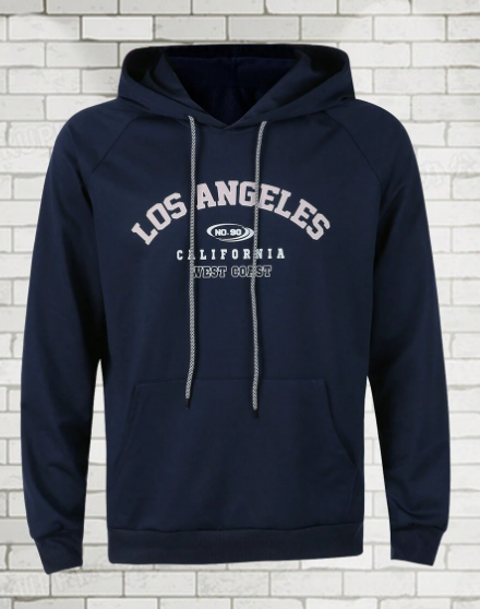 Manfinity Sport Streetwear Men's Letter Print Drawstring Hooded Sports Sweatshirt