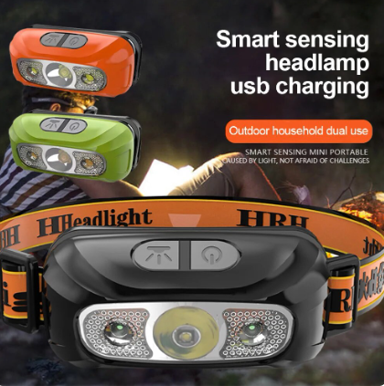 Sensor Mini Rechargeable Powerful Headlamp Fishing Lamp Camping Waterproof Head Flashlight Hunting Hiking USB LED Work Headlamp