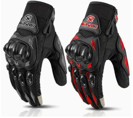 MJMOTO Motorcycle Gloves, Summer Touch Screen Full Finger Gloves Protective Anti-fall Guantes Moto Non-slip Riding Gloves