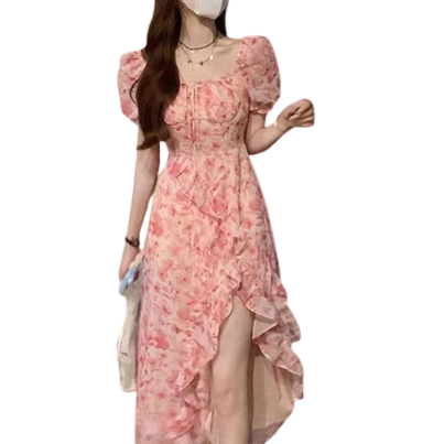 Lovito Women Ruffle Dress LNE17146 (Multi-Color)