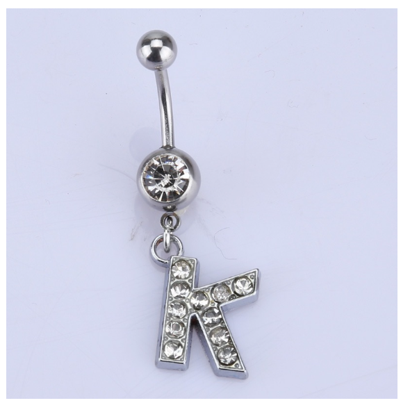 Body Piercing Drop Dangle Belly Button Rings Navel 26 Letter Ring Jewelry Sexy K