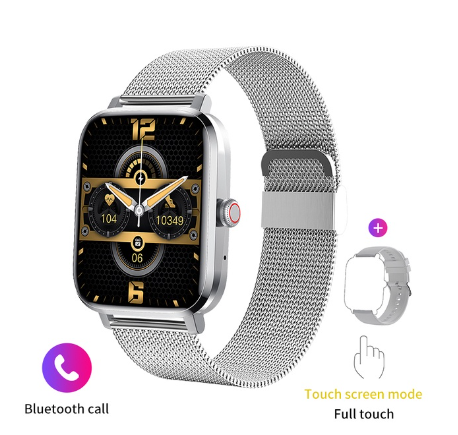 FILIEKEU Sports Smart Watch Ultra-Thin HD Display NFC Plus AI Voice Bluetooth Call Ip68 Waterproof For Women Men MESH SILVER