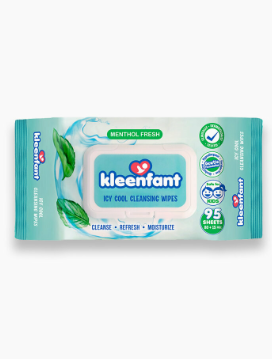 Kleenfant Menthol Fresh Icy Cool Cleansing Wipes 95 Sheets