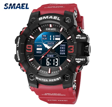 Original Luxury Fashion Men's Watch Sports Fashion Casual Watch Waterproof Luminous Silicone Watch RED