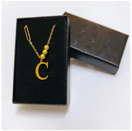 YH 26Letter Alphabet pendant fashion lnitialt Letter necklace for Women C