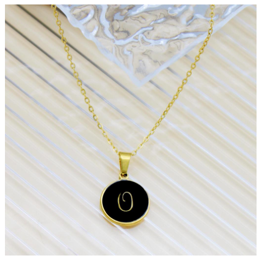 GnG Jewelry Letter A-Z Pendant Black Letter Cursive Design Stainless Steel Necklace For Fashion O
