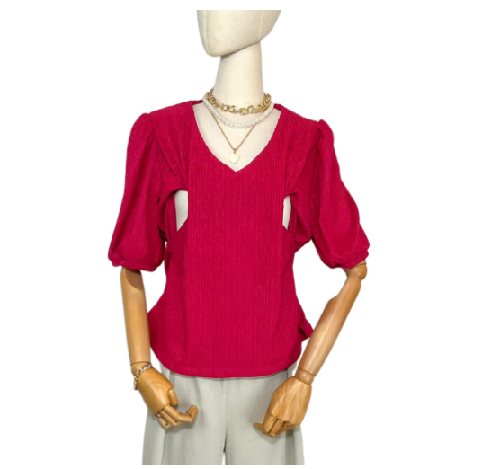 Nursing Blouse Puff Sleeve Plain Bark Nursing Top Breastfeeding Blouse Nursing wear Baptismal Outfit NB9