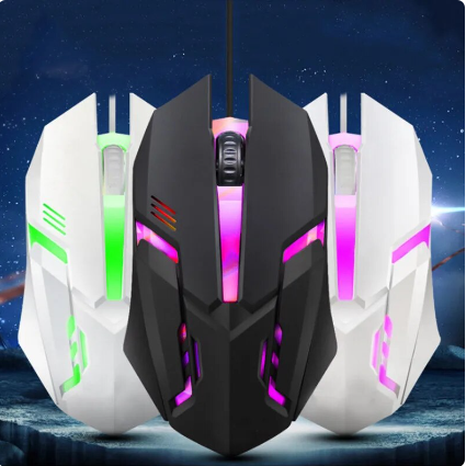 Wired Gaming Mouse Backlit Mechanical Side Button Glare Mouse Macro Laptop USB Home Office