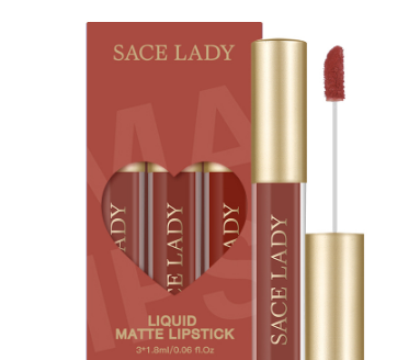 SACE LADY Matte Liptint Set Long Wearing Waterproof Mini Liquid Lipstick Kit Highly Pigmented Lip Makeup 3Pcs/Set