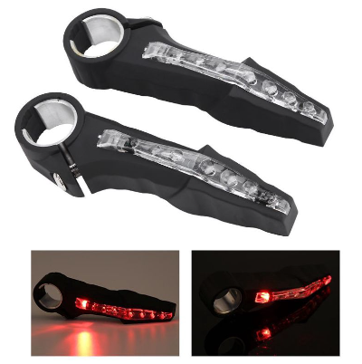 Bicycle Cycling Handlebar Grips End LED Light Resting Bar Signal Warning Lamp