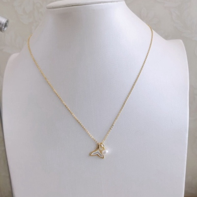 Freshwater pearl necklace mermaid style pendant for women