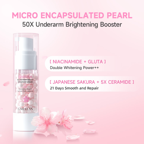 Gmeelan Sakura Underarm Whitening Cream Body Lotion Pearl Moisturizer 30g