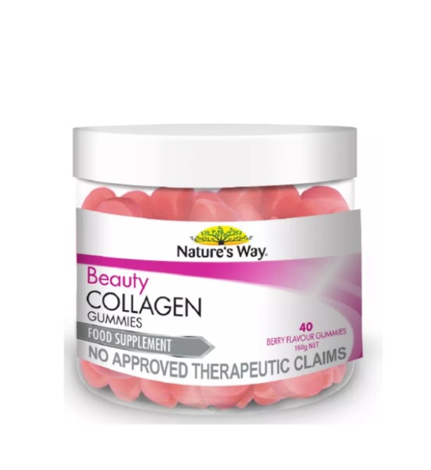 Natures Way Beauty Collagen 40 Berry Flavour Gummies 160G