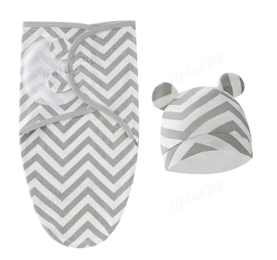 Newborn Baby Muslin Swaddle Blanket Hat Set Swaddle Bedding Wrap Blanket Baby Swaddling S41