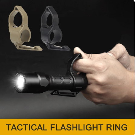 Tactical Multi-tools Finger Ring Pocket Clip Camping Flashlight Adapter Outdoor Camping Lamp Accessories Portable Equipment