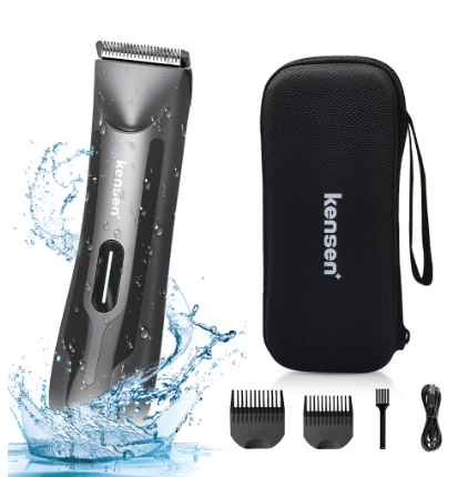 Kensen Body Hair Trimmer For Men Pubic Shaver Electric Groomer Waterproof With Led Lighting Grooming Clipper Bikini Epilator