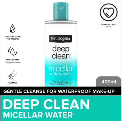 Neutrogena Deep Clean Purifying Micellar Water 400ml - Removes 99% of Make-Up, Alcohol-Free