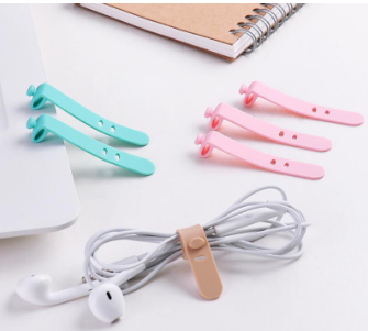 Silicone Storage Belt Earphone Storage Bobbin Winder Portable Organizers Candy Color
