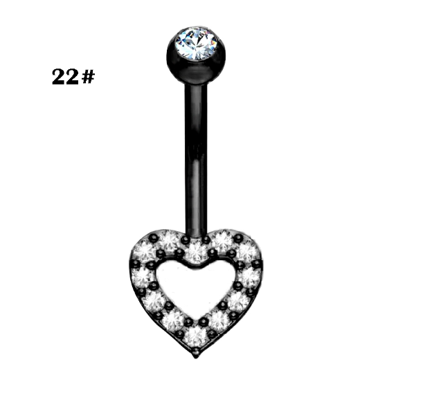 Moon Belly Button Ring Heart Shaped Black Belly Button Ring Button Nail b22