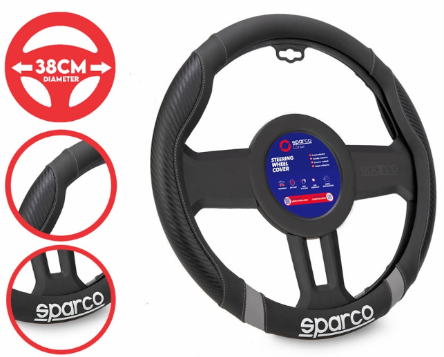 Sparco Corsa Steering Wheel Cover SPS132GR (Grey) Universal Fit for Toyota Mitsubishi