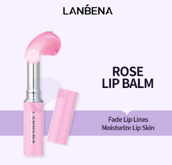 LANBENA Rose Lip Balm Mask Natural Extract Fade Lip Lines Nourishing Lip Plumper Relieve Dryness
