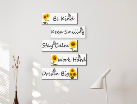 Sunflower Wall Decoration Inspirational Quote Sticker Wall Sticker 30*10cm*5 Sheets