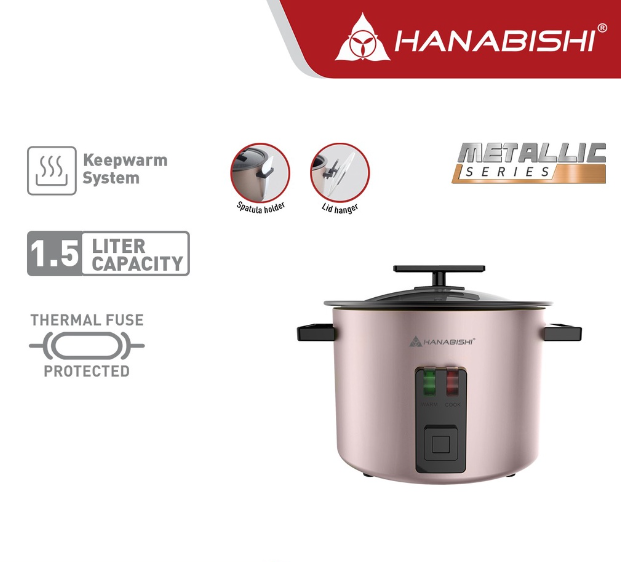 Hanabishi Rice Cooker HRC15PT Metallic Series 1.5L 8 cups