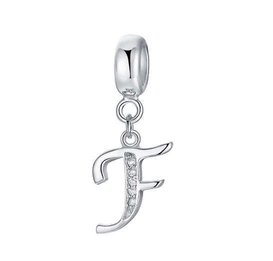 26 English Letter Pendants Suitable For Pandora Bracelet DIY Necklace 925 Silver-Plated Charm Simple Fashion Jewelry Pendant F