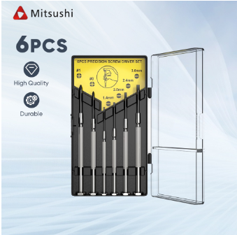 Mitsushi 6Pcs Precision Mini Screwdriver Set For Watch Glasses Repair