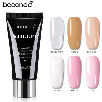 IBCCCNDC Nail Extension Gel Polish Builder Clear Nude Pink UV Gel Polish Nails Art 30G
