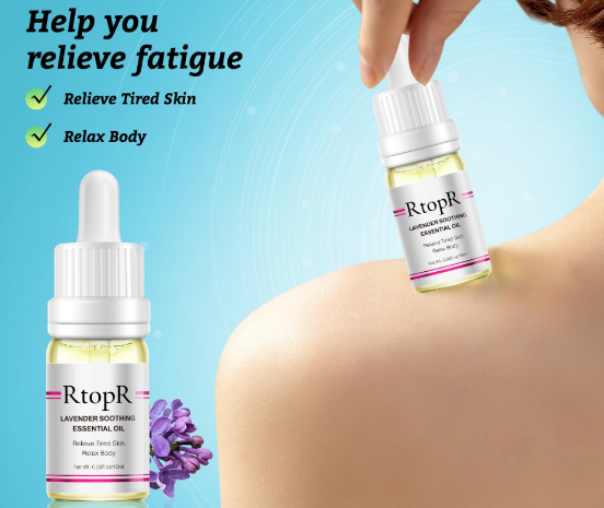 RtopR Pure Plant Lavender Body Massage Oil Skin Anti-Aging Ginger For Extract Drop for Pain Relief Reduce Anxiety Better Sleep