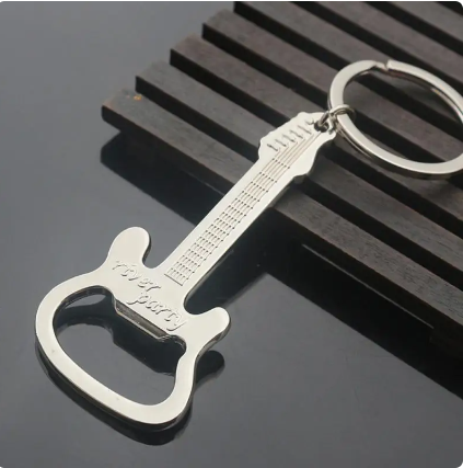 Metal Guitar Shape Beer Bottle Can Opener Hangings Ring Keychain Tools Car Bag Ornament Wedding Gift Kitchen Accessories
