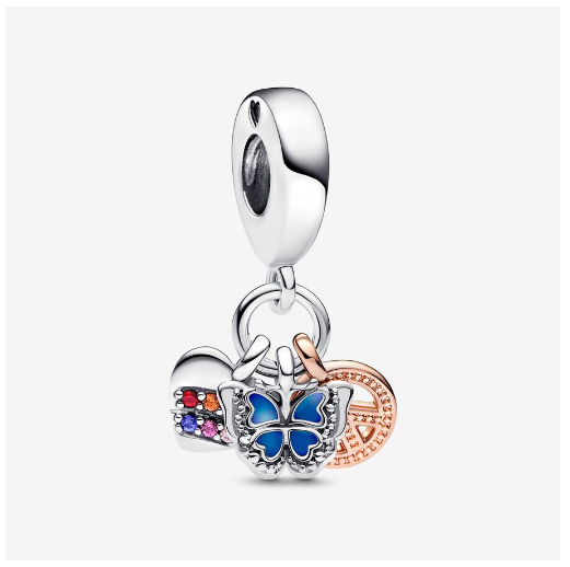 Turtle 925 Silver Pandora Dangle Charm Three In One Pendant Decoration For Bracelet Dream Catcher Beads S26