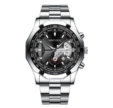 Original Luxury Fashion Golden Men's Watch Calendar Luminous Stainless Steel Watch 005