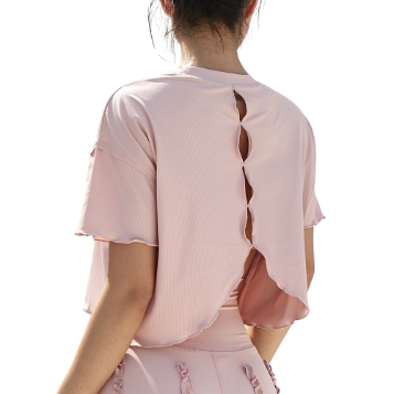 MOVING PEACH Sports T-shirts Loose Quick drying Fitness Top with Stringy Selvedge ATM