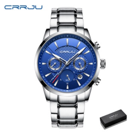 CRRJU Men's Watch Original Brand Multifunction Dial Business Luxury Analog Quartz Stainless Steel Waterproof 2212 M5