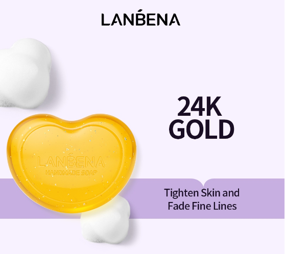 LANBENA 24k Gold Handmade Soap Facial Cleanser Face Wash Moisturizer Anti-Aging Seaweed Whitening Anti-Wrinkle Beauty Skincare