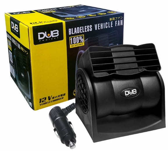 Dub Bladeless Vehicle Fan (Black) 12V CFB-500