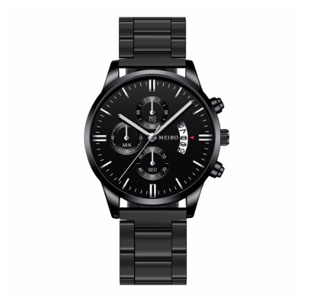 Men Stainless Steel Business Watch With Calendar Luxury Men Sport Watch Quartz Clock MEIBO Watch 005