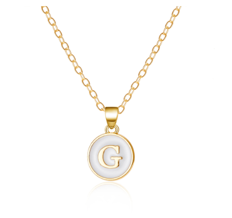 26 Initial Pendant Necklace Men's and Women's Fashion Simple Style Initial Pendant Gold Necklace Holiday Gift G