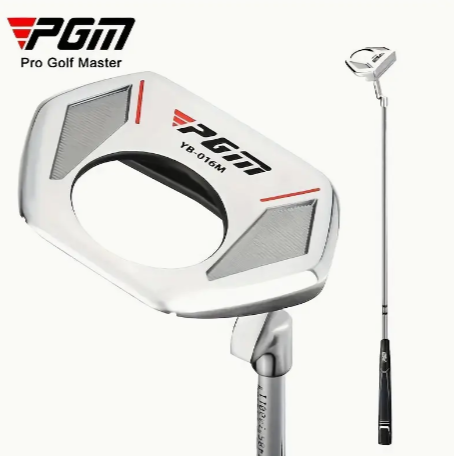 PGM Golf Putter, Semi-circular Ball Picking Function Putter - Anti-slip Groove/Stainless Steel Head With Aiming Line, Stainless Steel Shaft Material, Low Center Of Gravity And Picking Ball Function