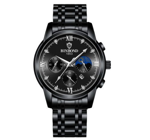 Binbond Waterproof Luminous Calendar Men's Watch Male Student Korean Version Fashion Genuine Leather Sports Quartz Watch Watch M3