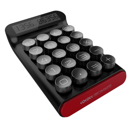 Locock Calculator Portable 20 Keys Multifunctional 10 Digital LCD Calculator for Student Office Mechanical Buttons,Black