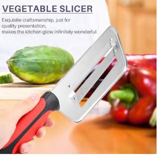 Stainless Steel Double Blade Vegetable Slicer Knife,also for fish scale cleaning and cabbage slicing