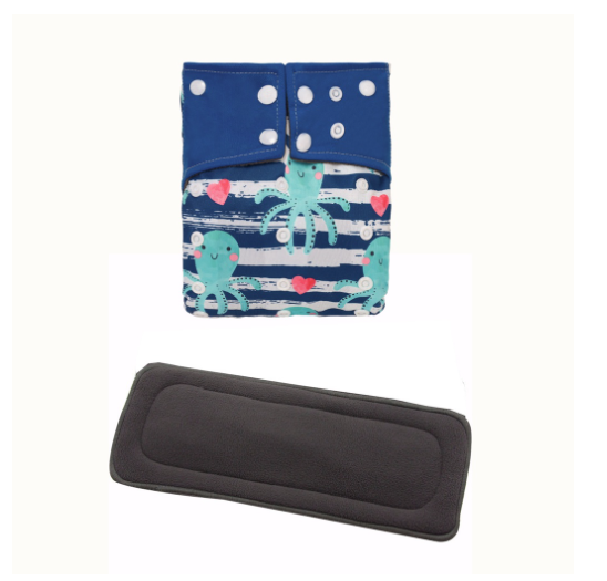 Cloth Diaper 1 Set With Bamboo Charcoal Inserts In Stocks D26